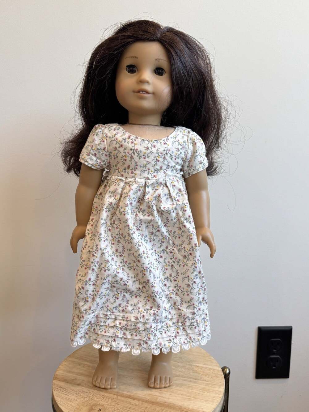 American Girl 18” Doll Jess Mold Brown Eyes Auburn Brown Party Dress 2008 Truly